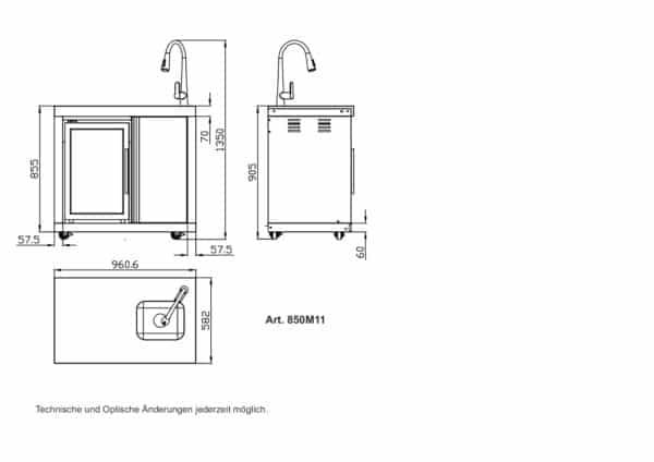 Modul 11 - Waschbecken-/Kühlschrankkombi (Becken rechts) – Bild 2